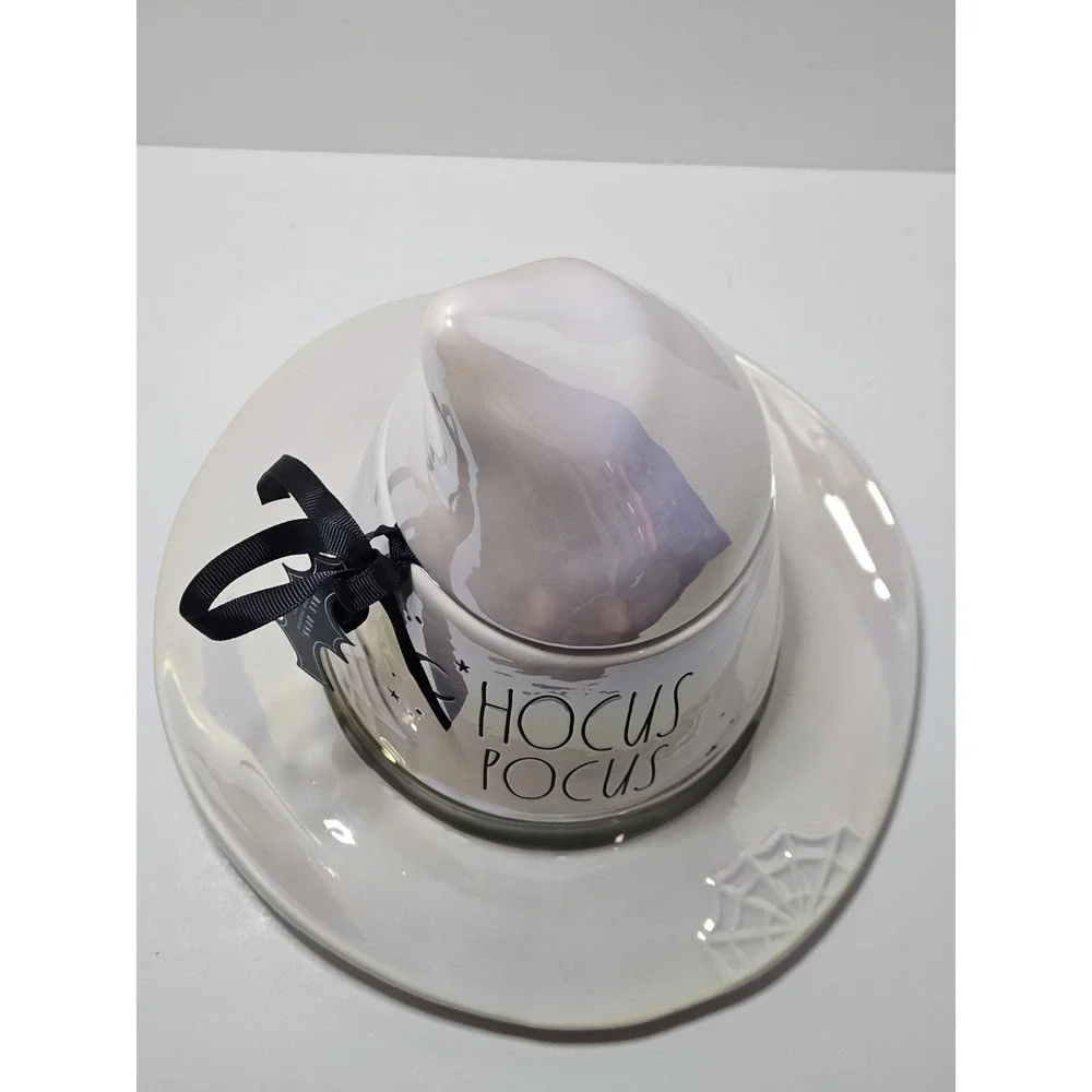 Rae Dunn Hocus Pocus Witch Hat Cookie Jar Pink Iridescent Halloween Ceramic NEW